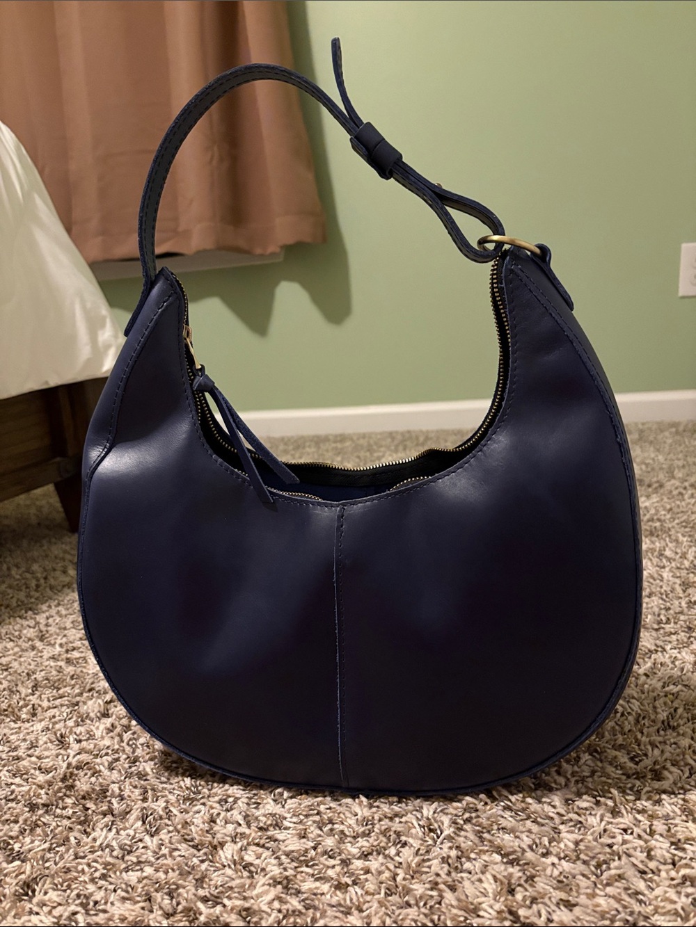 Portland Leather Nora Shoulder Bag in Cowboy Blue